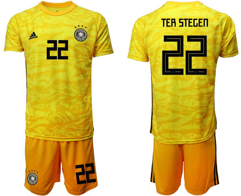 Men 2019-2020 Season National Team Germany yellow goalkeeper #22 Soccer Jerseys